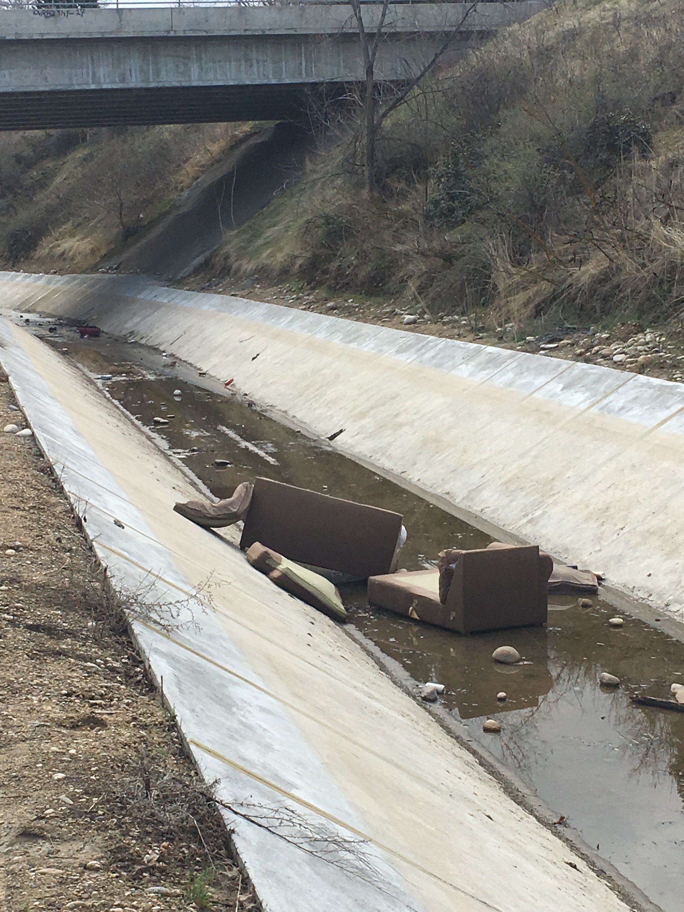 Couch in canal